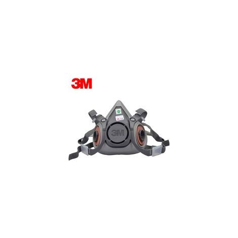 Demi-masque réutilisable 3M™ 6200 – Certifié EN140 – Système bi-filtres pour protection respiratoire – Confort optimal (1/4)