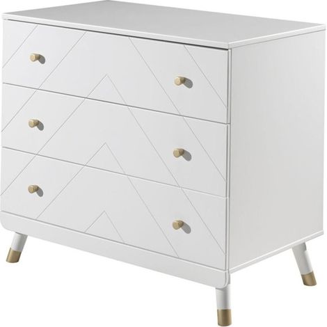 Commode Enfant 3 Tiroirs "Billy" 100cm Blanc (1/3)
