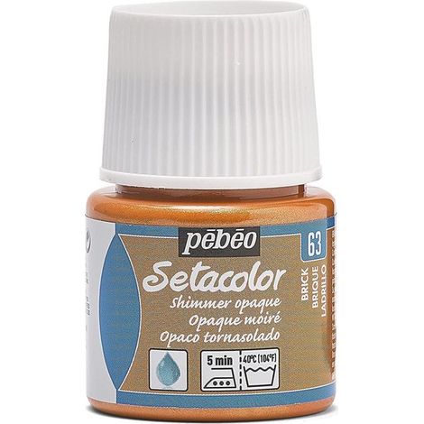 Peinture tissu - Pébéo - Sétacolor opaque moire brique - 45 ml - Effet brillant - Pour divers tissus