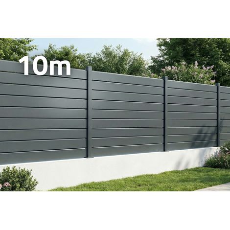 Aluminiumzaun Lamellen 10m VANO Höhe 150cm Grau