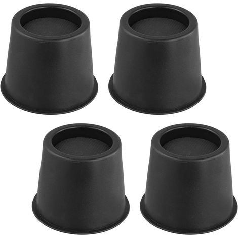 Meubellift - Rond - Charge Maximale 990 Kg - Pour Lit Bureau Canapé Réfrigérateur - Hauteur 10 Cm - Noir - Lot De 4