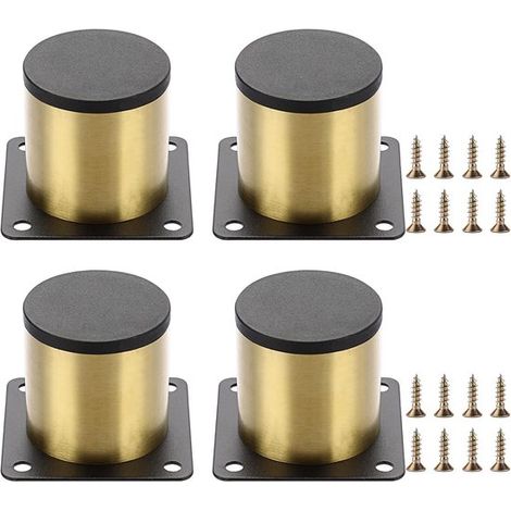 Gsedaox – 4er-Set Möbelfüße aus Edelstahl, 5 cm – Goldene Schrankfüße – Küchenfüße – Metallgestell für Möbel – Gold (1/5)