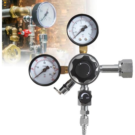 Régulateur De Pression Co2,Détendeur Bière,Réducteur De Pression Co2 De Fût,Double Manomètre W21,8,Pression De Service 0-60 Psi,Pour Distributeurs De Bière, Brassage De Bière, Tireuse À Bière (1/5)