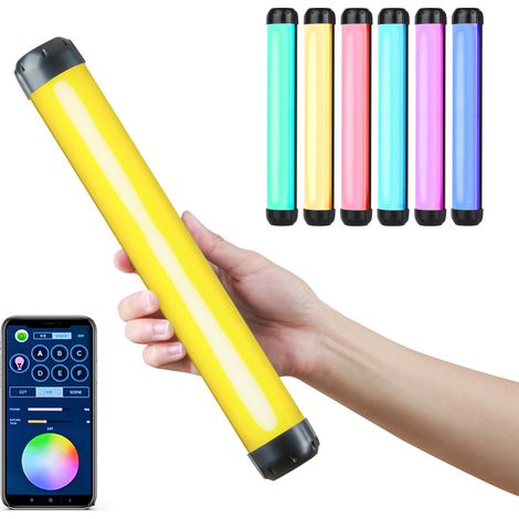 Barra de luz RGB Weeylite K21 de 8 W, regulable entre 2500 K y 8500 K, con 29 efectos de iluminación, control por aplicación, batería integrada y parte trasera magnética (2500 K-8500 K).