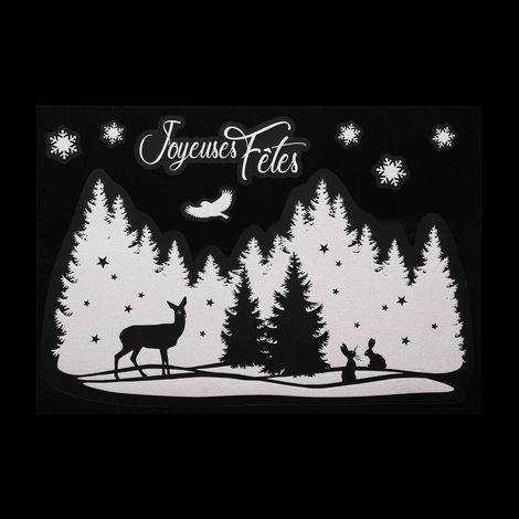 Deco in vetro con paesaggio glitterato 29 x 40 cm - Feeric lights & christmas