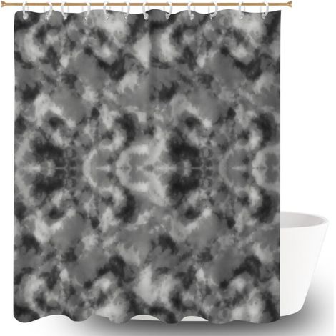 Ensemble rideau de douche polyester avec anneaux 180x180 Épais rideau séchage rapide pour un printemps fleuri dans la salle de bain (1/5)