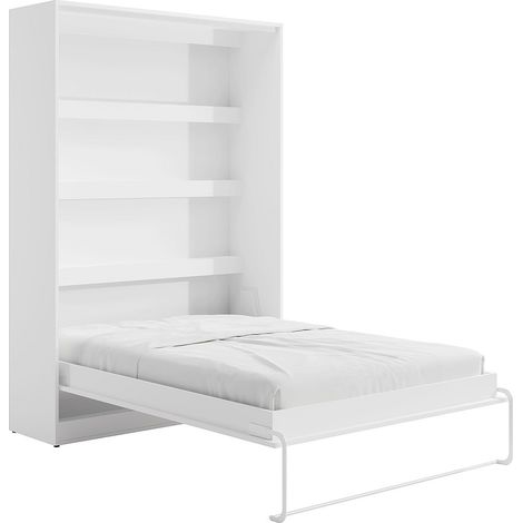 Letto estraibile 140 x 200 cm Apertura verticale manuale Con LED Bianco - RAPILI