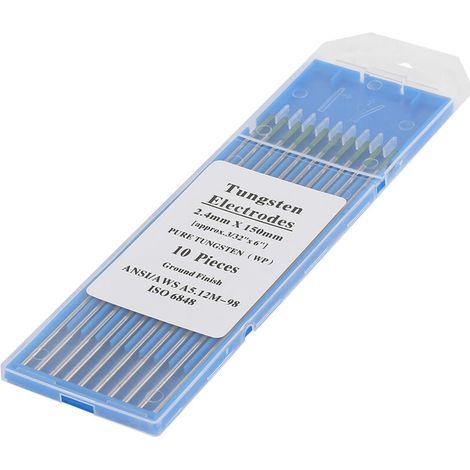 Tungsten TIG welding electrode, (green, WP) high conductivity welding 10 (2.4mm x 150mm) (1/5)