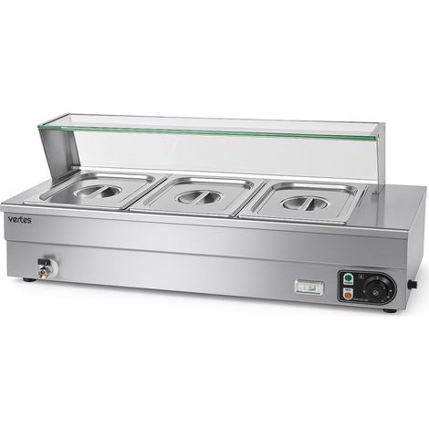VERTES Speisenwärmer aus Edelstahl, 1500 W, 3 x 1/2 GN, 30-85°C