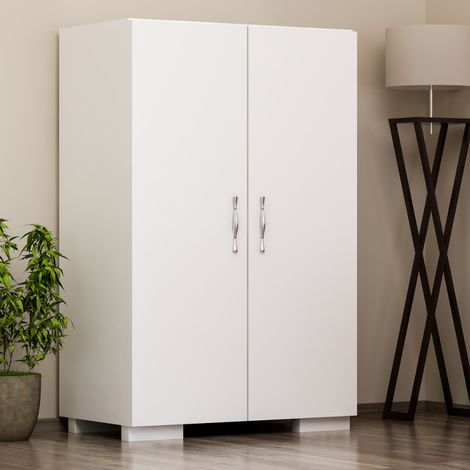 Scrivania funzionale con 6 scomparti - legno e bianco TIA