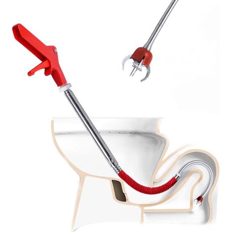1.3m Furet Déboucheur Canalisation WC, Déb. à manivelle avec Griffe D'aigle Anti rayures Débouchage canal. Serpent de plombier idéal pour éliminer les débris etles sabots cheveux des drains (1/5)