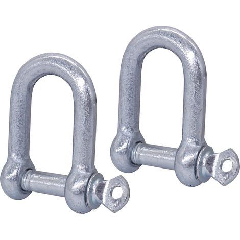 Lot de 2 Manilles en Acier Galvanisé 12mm - Anneau en D avec Goupille - Levage Sécurisé et Robuste - Pour Chaînes Câbles et Bricolage (1/4)