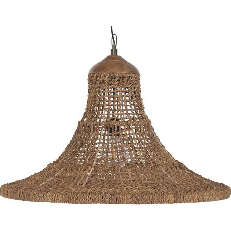 Lampara Techo Fibra 75X75X55 Hecho A Mano Natural (1/5)