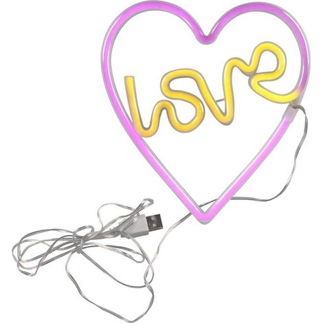 Applique néon cœur Love LED 3W USB/piles blanc Polux (1/3)