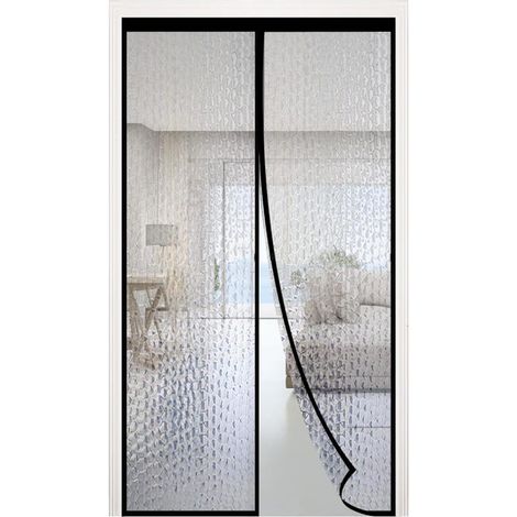 Cortina de puerta magnética con aislamiento térmico de 120 x 220 cm, cortina de puerta aislante de EVA para protección contra la temperatura, resistente al viento.