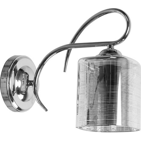 Applique murale déco chrome/verre argent E27 40W Italo (1/2)