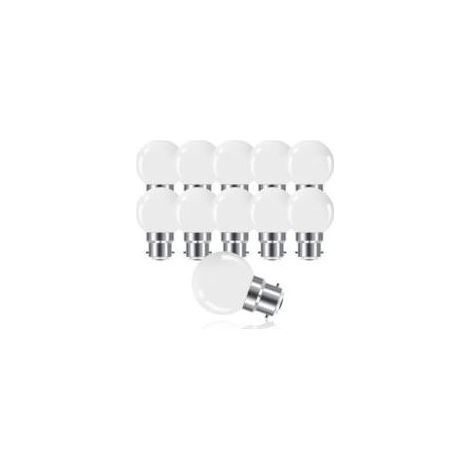 Lot de 10 Globes LED B22 G45, Blanc Chaud 3500K, 3W G45, 180lm, Boîtier en Polycarbonate Mat, Non Dimmable [Classe énergétique G] (1/5)