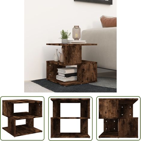 The Living Store Beistelltisch Räuchereiche 40x40x40 cm Holzwerkstoff - Beistelltisch - Wohnzimmermöbel - Couchtisch - Holzmöbel - Rauchereiche Möbel (1/5)