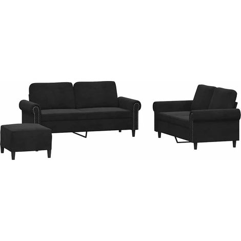 Maison Exclusive - Set di Divani 3 pz con Cuscini Nero in Velluto