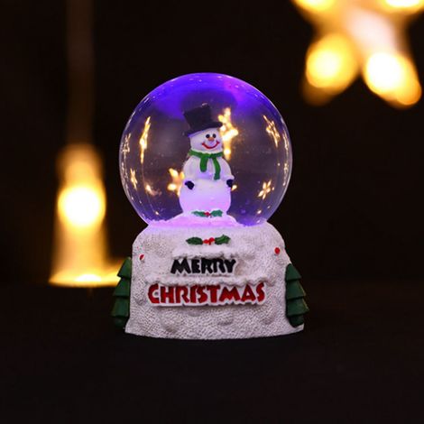 Nouvelle boule de Noël lumineuse en cristal, décoration de bureau bonhomme de neige en verre, cadeau de Noël pour enfants, boule de cristal style bonhomme de neige anglais (1/5)