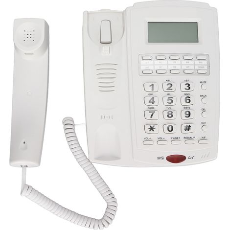 Téléphone fixe 101-A (bureau/domicile) avec identification de l'appelant, verrouillage, alarme, luminosité et volume de l'écran LCD réglables.