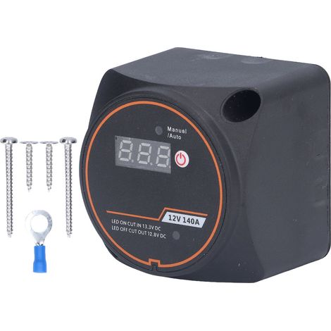 Doppeltes 12-V-Batterierelais mit spannungsabhängiger Digitalanzeige, Lasttrennrelais, spannungsabhängiges Relais, Batterietrennrelais, automatisches Lastrelais, Zubehör
