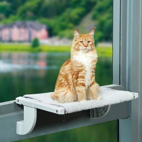 1 Perchoir Chat Fenêtre, Structure Acier Nylon, Lit Suspendu Ajustable 16kg, Intérieur Balcon (1/5)