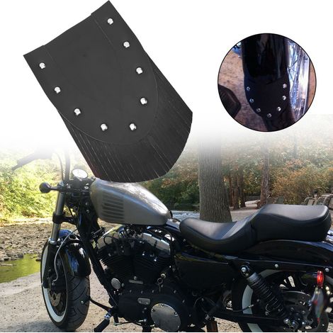 Motorrad-Kotflügelschutz vorne mit Fransen, Motorrad-Tuningzubehör (Schwarz)