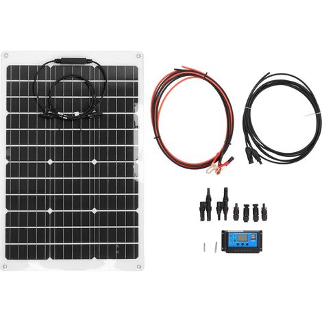 Kit panneau solaire flexible 70W avec régulateur 40A, connexion série/parallèle pour système PV (1/5)