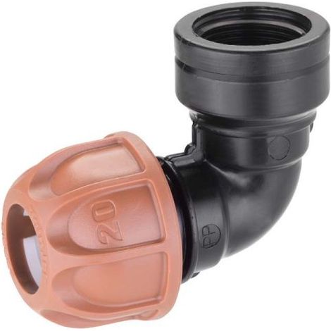 RACCORDO GOMITO IRRIGAZIONE DA GIARDINO CON FILETTO 3/4 POLLICE FEMMINA