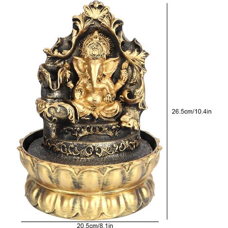 Fuente de mesa decorativa única de resina con iluminación LED – Modelo de 26,5 cm – Enchufe estadounidense de 110 V – Decoración de mesa perfecta para el hogar (1/5)