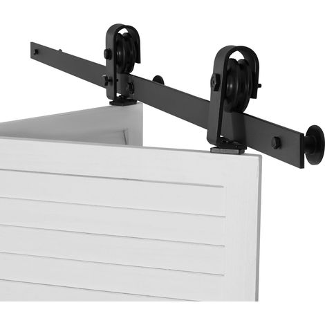 Kit de Rails pour Porte de Grange Coulissante Bi-Pliante, 132 cm, Montage en Hauteur, Glissement Silencieux et Fluide, Robustesse, Installation Facile, Convient à Deux Portes de 61 cm (Non Incluses) (1/5)