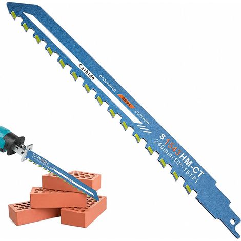 Sabre Saw Blades Universal Sabre Saw Blade for Stone, 240 mm, Sabre Saw Blade Brick, Carbide Steel for Concrete, Masonry Wood, Sabre Saw Blade (1/5)