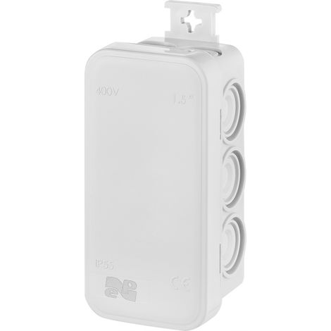 Boîte hermétique E10 - 45 x 90 x 39 mm - Gris - IP55 - Résistante aux intempéries