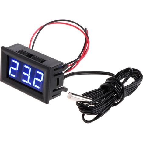 Thermomètre à Eau Thermomètre Numérique LCD Avec Capteur De Température Et Sonde De 1 M For Aquarium Et Piscine(Blue)