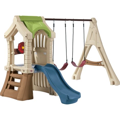 Step2 Play Up Gym Set Aire De Jeux Enfant Avec Toboggan & Balançoire  Aire De Jeux En Plastique Pour Les Enfants