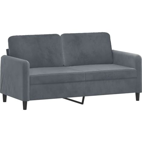 Canapé à 2 places,Sofa pour Salon,Banquette Gris foncé 140 cm Velours CFW934839