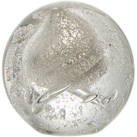 Presse papier bubbel Glas zilver Medium 11x11x11cm (1/3)