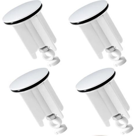 Tappo per lavabo da bagno in 4 pezzi, 40 mm, resistente, universale, adatto a tutti i lavabi standard come quelli del bagno e della cucina.