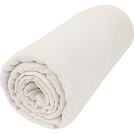 Drap Housse Gaze de coton - Bonnet 30 Cm - Plusieurs Tailles - Plusieurs Coloris - 200x160cm - Blanc