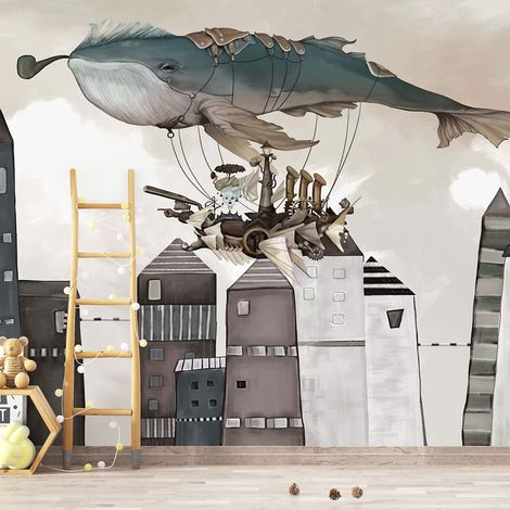 Papier peint panoramique Enfants - Baleine - 130 cm x 78 cm (1/4)