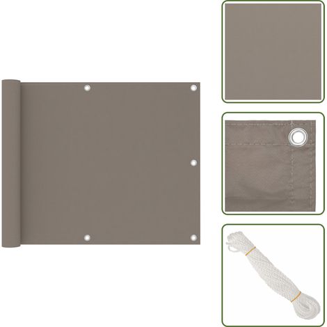 Balkon-Sichtschutz Taupe 75x400 cm Oxford-Gewebe - Balkon Sichtschutz - Privatsphäre Im Freien - Windschutz - Wasserfestes Gewebe - UV Schutz (1/5)