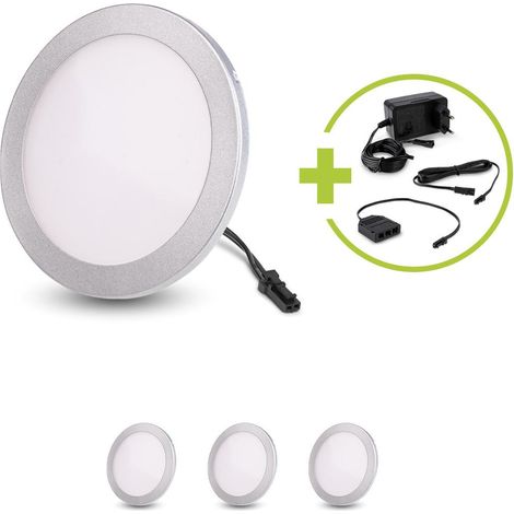 LED Mini Panel rund 3W 12V IP20 Ø100mm - Lichtfarbe: Neutralweiß 4000K - Anzahl: 4x