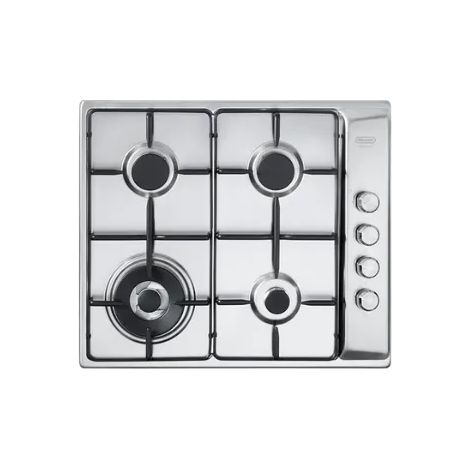 Plaque gaz DeLonghi DLI 46 ASDV 60 cm 4 brûleurs double couronne - Inox
