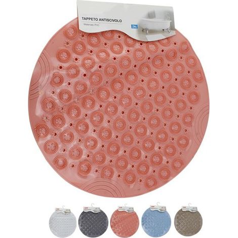 Tapis De Bain Rond Antidérapant En Pvc 55 X 53 Cm 59635 (1/2)