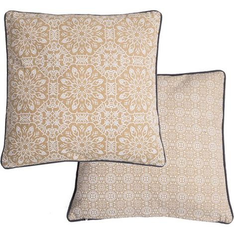 Lot de 2 coussins 50x50 cm beige - CHAMBORD