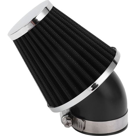 Filtre à air conique coudé à 45° pour moteur, diamètre intérieur 48 mm, pour moto, quad, pit bike et mini-moto (noir). (1/5)