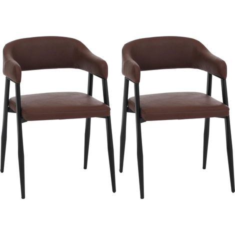 [NUNCA USADO] Juego de 2 sillas de comedor HHG-685, silla de cocina, silla con respaldo, silla tapizada, estilo industrial retro vintage, piel sintética, rojo óxido