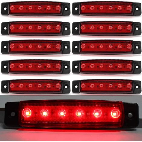 10PCS Feu de Gabarit Remorque Rouge, LED Feux de Gabarit Indicateurs De Position 12V pour Camion Remorque Camion Bus Bateau (1/5)