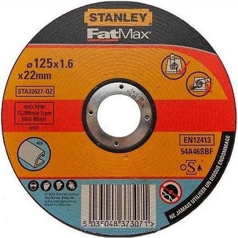 Disco da taglio stanley speciale per alluminio  diametro 115 mm x 2.5 mm  foro 22.23 mm - sta32627-qz